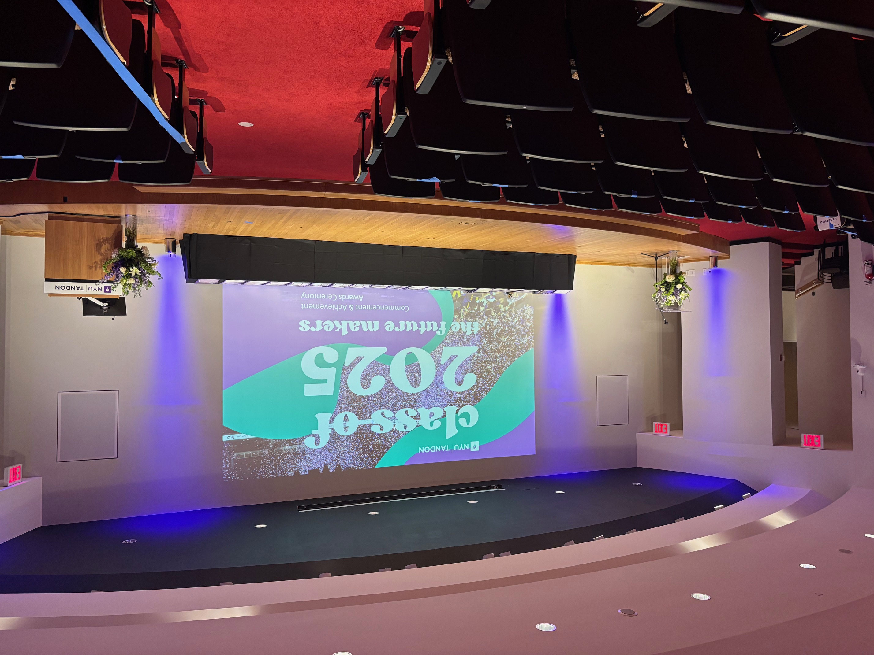 Auditorium with stage and decor